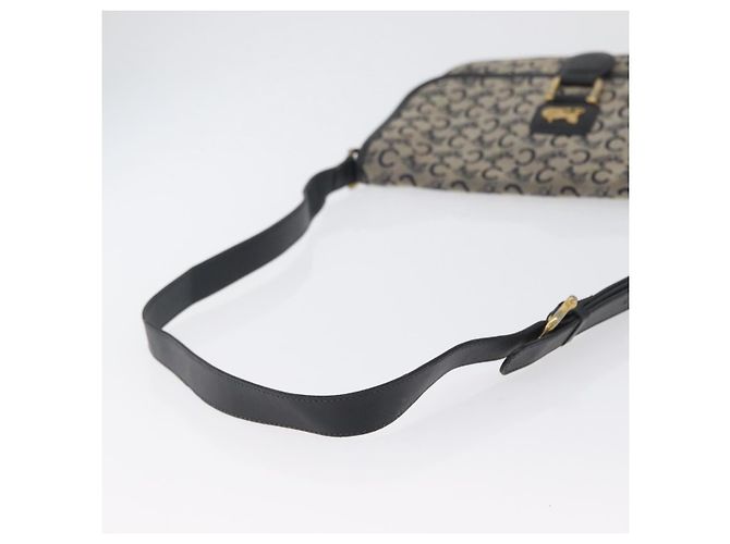 Céline Borsa a Spalla in Tela Macadam C di CELINE, blu navy e oro, autentica 173478 D'oro - vista 8