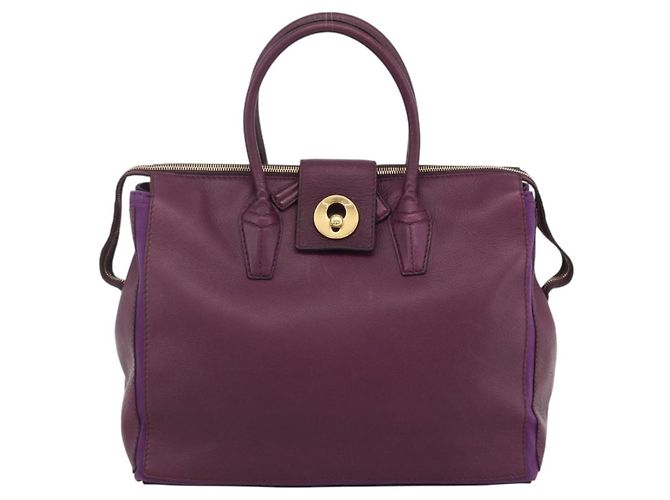 SAINT LAURENT Borsa a mano in pelle viola oro 274766 Auth BA11116V D'oro Porpora - vista 13