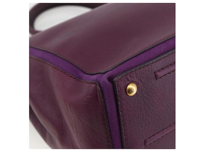 SAINT LAURENT Borsa a mano in pelle viola oro 274766 Auth BA11116V D'oro Porpora - vista 14