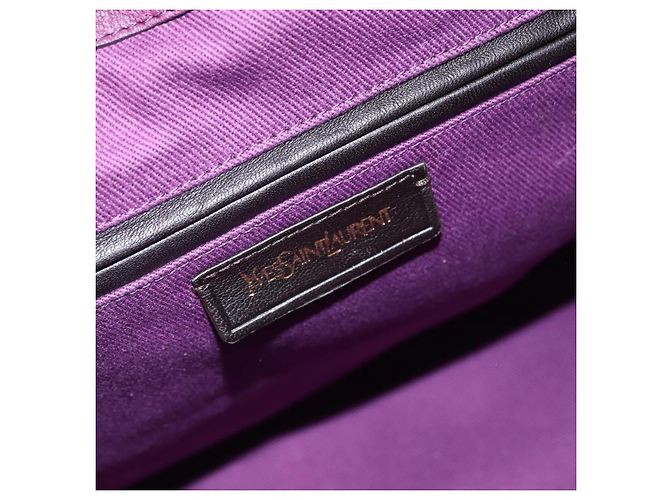 SAINT LAURENT Borsa a mano in pelle viola oro 274766 Auth BA11116V D'oro Porpora - vista 18