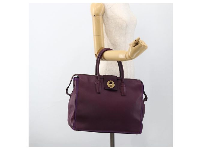 SAINT LAURENT Borsa a mano in pelle viola oro 274766 Auth BA11116V D'oro Porpora - vista 22