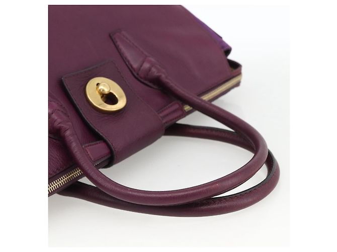 SAINT LAURENT Borsa a mano in pelle viola oro 274766 Auth BA11116V D'oro Porpora - vista 7
