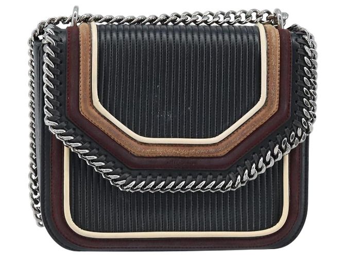 Autre Marque Borsa a mano Stella McCartney in pelle 2 vie nera argento autentica BA10361 Nero - vista 13