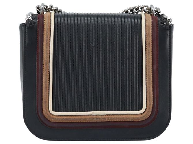 Autre Marque Borsa a mano Stella McCartney in pelle 2 vie nera argento autentica BA10361 Nero - vista 2