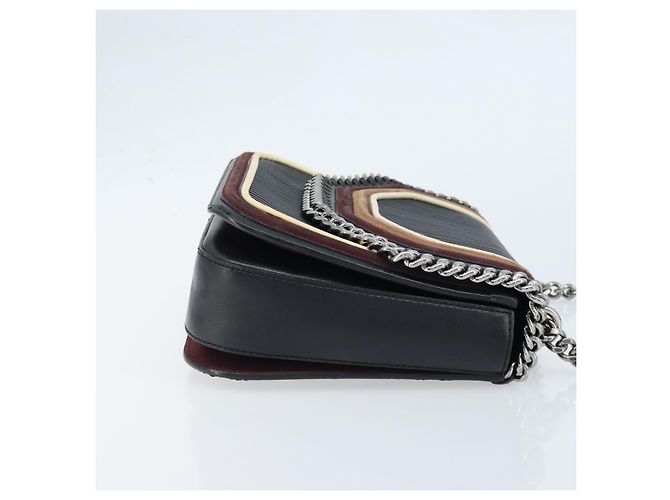 Autre Marque Borsa a mano Stella McCartney in pelle 2 vie nera argento autentica BA10361 Nero - vista 3