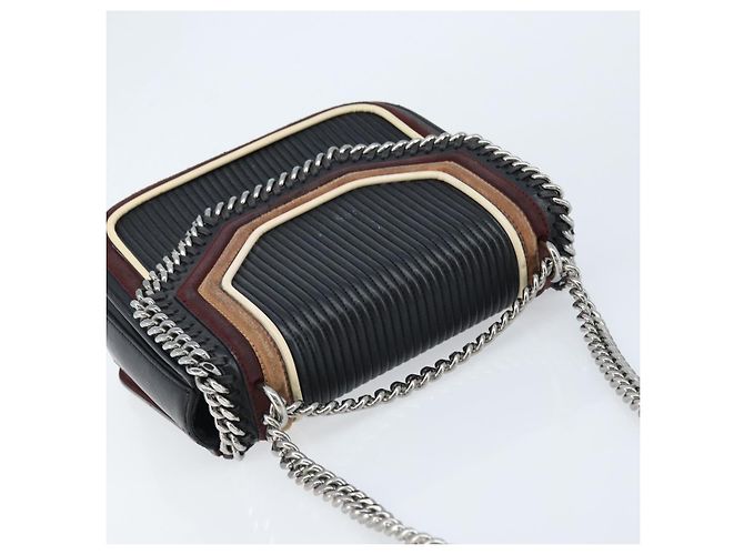 Autre Marque Borsa a mano Stella McCartney in pelle 2 vie nera argento autentica BA10361 Nero - vista 6