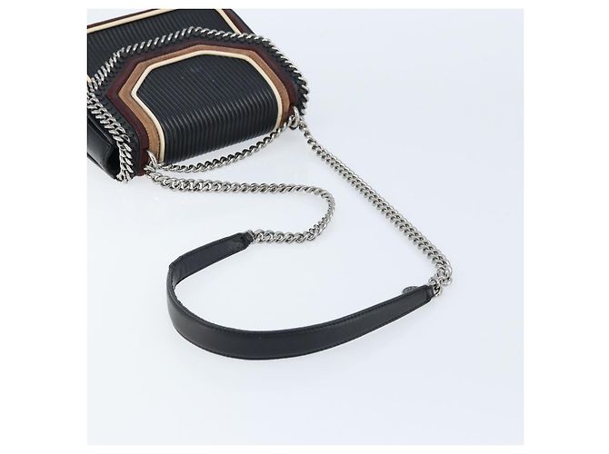 Autre Marque Borsa a mano Stella McCartney in pelle 2 vie nera argento autentica BA10361 Nero - vista 7