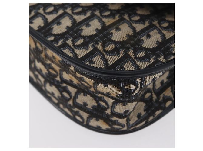 Borsa a Spalla in Tela Trotter Christian Dior Blu Navy Oro Auth fm5214 D'oro - vista 15