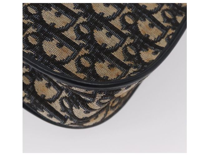 Borsa a Spalla in Tela Trotter Christian Dior Blu Navy Oro Auth fm5214 D'oro - vista 16