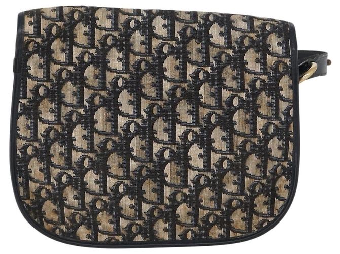 Borsa a Spalla in Tela Trotter Christian Dior Blu Navy Oro Auth fm5214 D'oro - vista 2