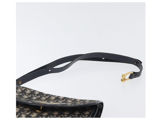 Borsa a Spalla in Tela Trotter Christian Dior Blu Navy Oro Auth fm5214 D'oro - vista 9