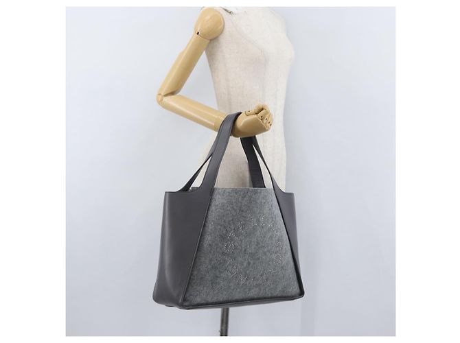 Autre Marque Stella McCartney Tote Bag aus Polyester Grau Silber Auth 172985 Braun - Ansicht 23