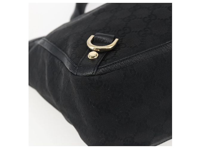 Borsa a mano Abbey in tela GG Gucci nera e oro 130739 Auth gh1861 Nero D'oro - vista 14