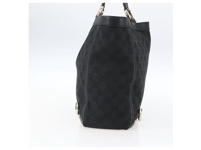 Borsa a mano Abbey in tela GG Gucci nera e oro 130739 Auth gh1861 Nero D'oro - vista 4