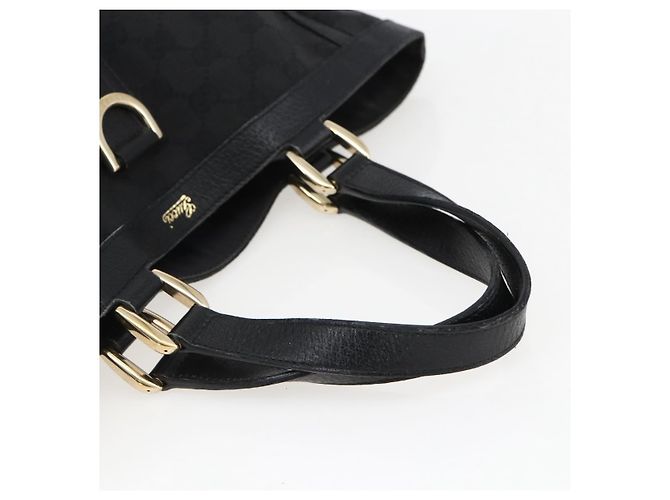 Borsa a mano Abbey in tela GG Gucci nera e oro 130739 Auth gh1861 Nero D'oro - vista 7