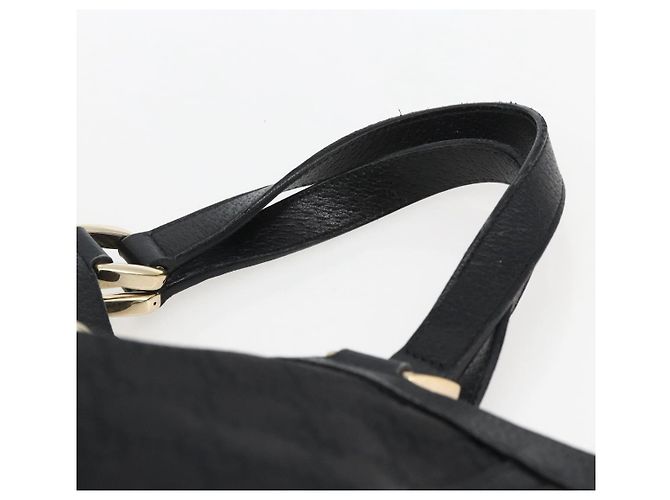 Borsa a mano Abbey in tela GG Gucci nera e oro 130739 Auth gh1861 Nero D'oro - vista 8