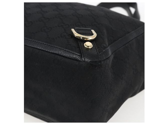 Borsa a mano Abbey in tela GG Gucci nera e oro 130739 Auth gh1861 Nero D'oro - vista 9