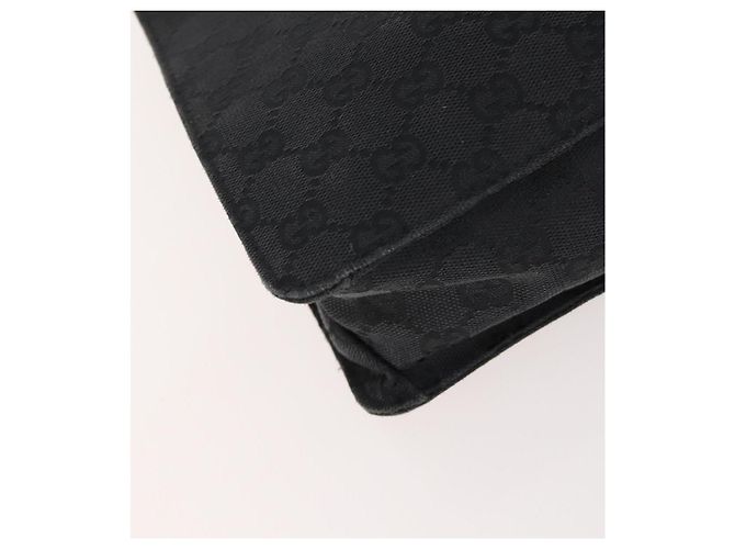 Borsa a Spalla GG Canvas Gucci Nera Argento 120841 Auth ep13072 Nero - vista 14