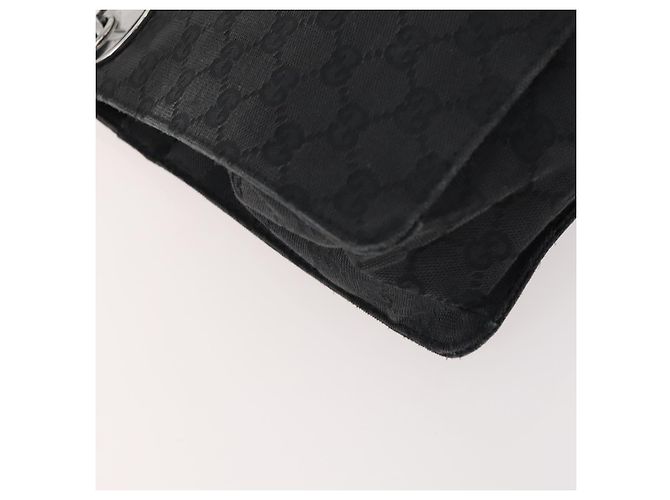 Borsa a Spalla GG Canvas Gucci Nera Argento 120841 Auth ep13072 Nero - vista 16