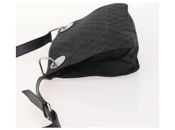 Borsa a Spalla GG Canvas Gucci Nera Argento 120841 Auth ep13072 Nero - vista 4