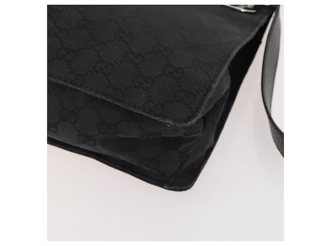 Borsa a Spalla GG Canvas Gucci Nera Argento 120841 Auth ep13072 Nero - vista 9