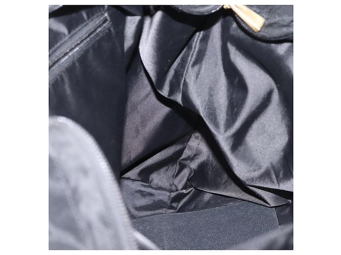Céline Borsa Tote Circle in Nylon Nero e Oro Auth ka2834 D'oro - vista 19