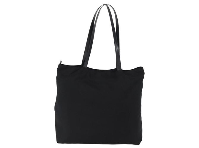 Céline Borsa Tote Circle in Nylon Nero e Oro Auth ka2834 D'oro - vista 2