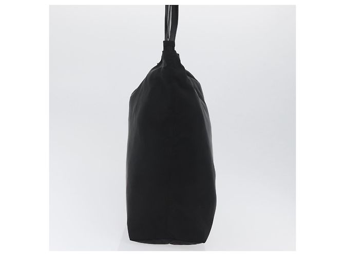 Céline Borsa Tote Circle in Nylon Nero e Oro Auth ka2834 D'oro - vista 3