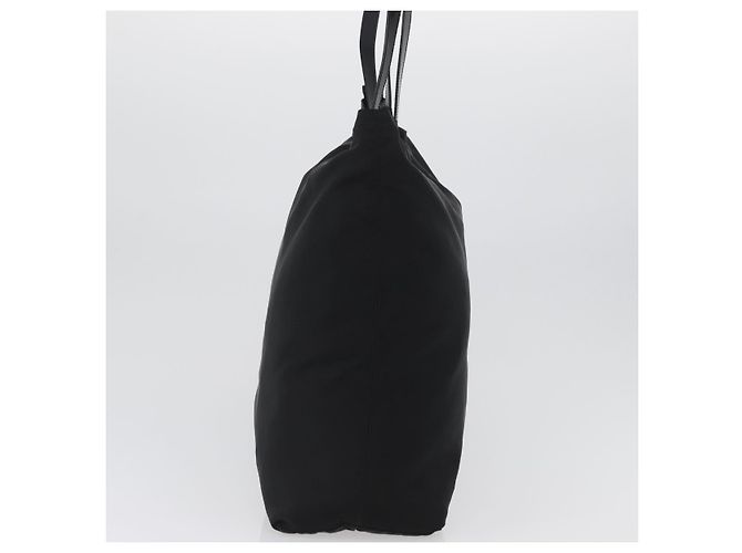 Céline Borsa Tote Circle in Nylon Nero e Oro Auth ka2834 D'oro - vista 4