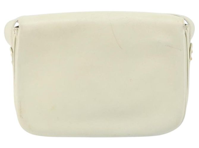 Céline CELINE Macadam Canvas Schultertasche mit Pferdewagen-Motiv aus Leder in Weiß und Gold Auth 172964 Golden - Ansicht 2