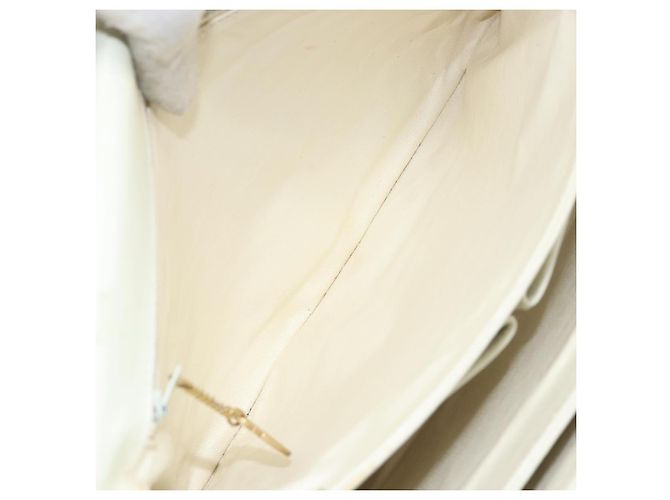 Céline CELINE Macadam Canvas Schultertasche mit Pferdewagen-Motiv aus Leder in Weiß und Gold Auth 172964 Golden - Ansicht 22
