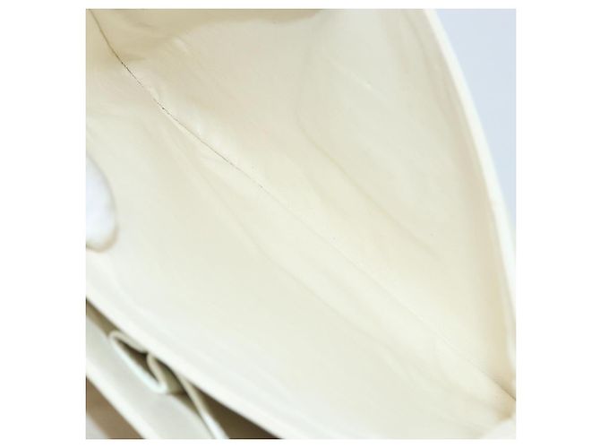 Céline CELINE Macadam Canvas Schultertasche mit Pferdewagen-Motiv aus Leder in Weiß und Gold Auth 172964 Golden - Ansicht 24