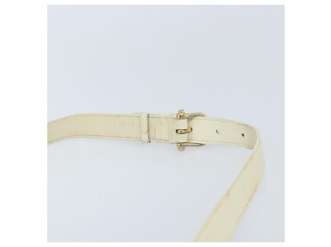 Céline CELINE Macadam Canvas Schultertasche mit Pferdewagen-Motiv aus Leder in Weiß und Gold Auth 172964 Golden - Ansicht 8