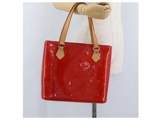 LOUIS VUITTON Borsa a Mano Houston Monogram Vernis Rossa M91092 LV Auth ki6445 Rosso - vista 24
