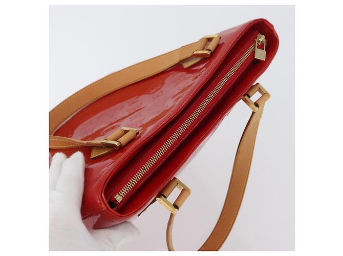 LOUIS VUITTON Borsa a Mano Houston Monogram Vernis Rossa M91092 LV Auth ki6445 Rosso - vista 6