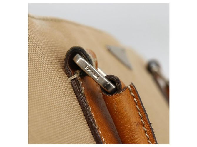 PRADA Handtasche aus Canvas Beige Silber Authentisch bs33611 - Ansicht 10