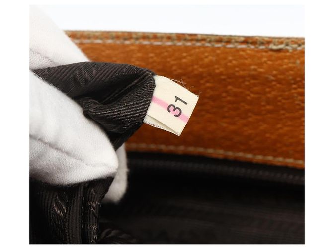 PRADA Handtasche aus Canvas Beige Silber Authentisch bs33611 - Ansicht 12
