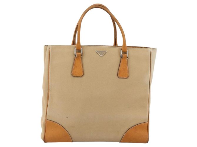 PRADA Handtasche aus Canvas Beige Silber Authentisch bs33611 - Ansicht 13