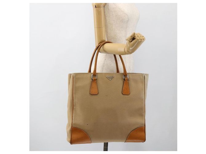 PRADA Handtasche aus Canvas Beige Silber Authentisch bs33611 - Ansicht 23