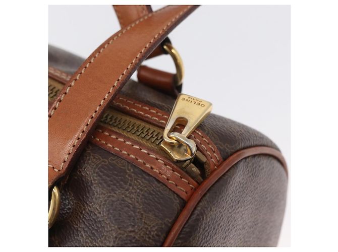 Céline Borsa a mano in tela Macadam CELINE in pelle PVC marrone e oro Auth mr2020 D'oro - vista 17