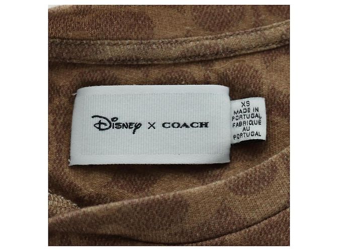 Camiseta de manga corta de algodón Coach COACH ~ Disney Signature Marrón Auth 166925M Castaño - vista 9