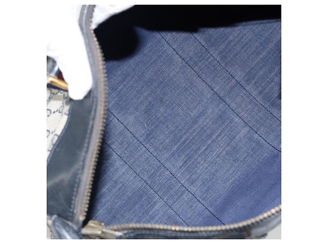 Borsa Boston in PVC GG Supreme Sherry Line di GUCCI, Blu Navy e Oro Auth LNZ314 D'oro - vista 12