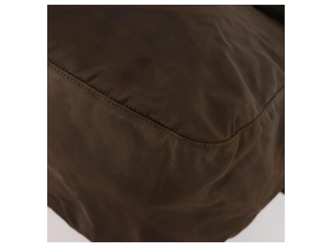 Zaino PRADA in nylon marrone e oro Auth bs33338 D'oro - vista 16