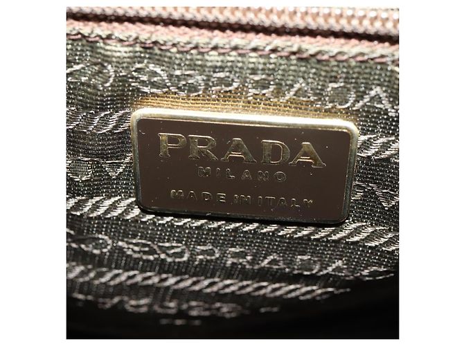 Zaino PRADA in nylon marrone e oro Auth bs33338 D'oro - vista 25