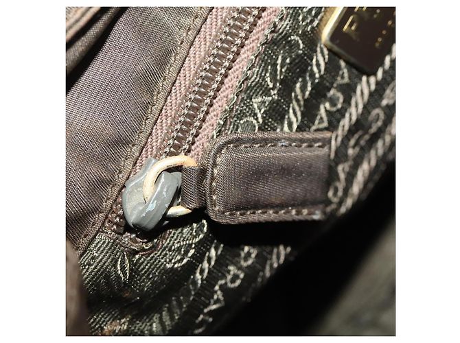 Zaino PRADA in nylon marrone e oro Auth bs33338 D'oro - vista 26