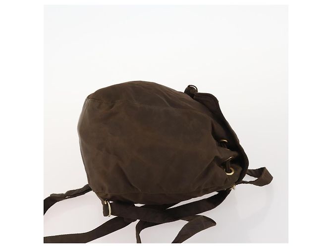 Zaino PRADA in nylon marrone e oro Auth bs33338 D'oro - vista 3