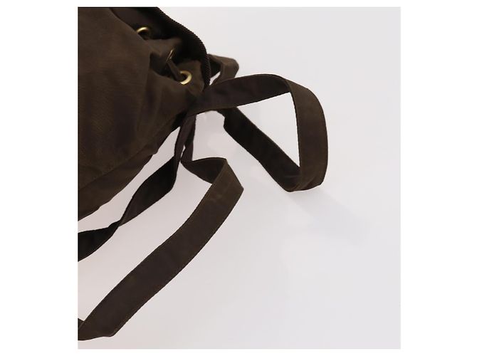 Zaino PRADA in nylon marrone e oro Auth bs33338 D'oro - vista 8
