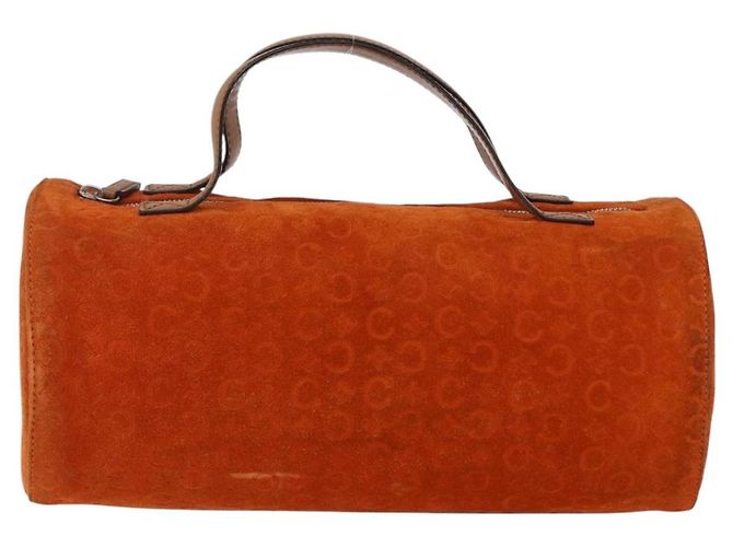 Céline CELINE C Macadam Canvas Boston Tasche aus Wildleder Orange Silber Authentisch gh1851 - Ansicht 13