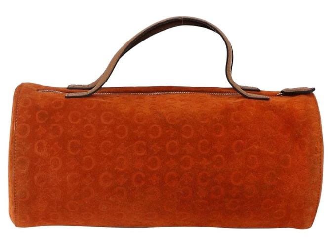 Céline CELINE C Macadam Canvas Boston Tasche aus Wildleder Orange Silber Authentisch gh1851 - Ansicht 2