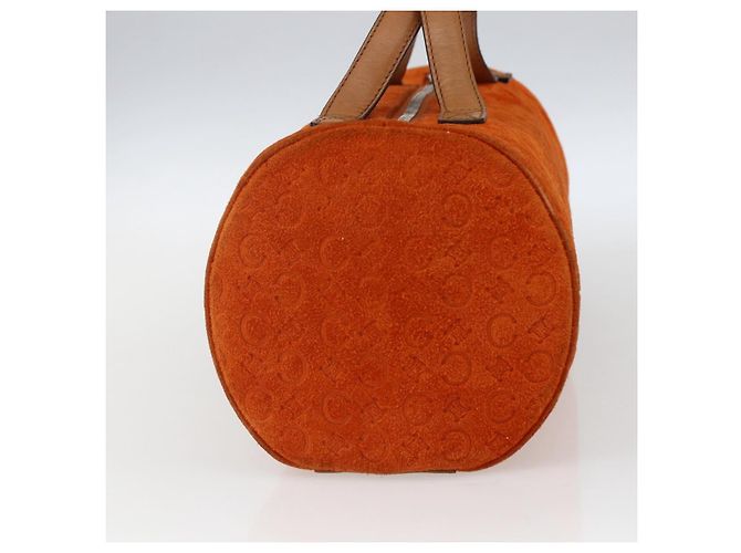 Céline CELINE C Macadam Canvas Boston Tasche aus Wildleder Orange Silber Authentisch gh1851 - Ansicht 4